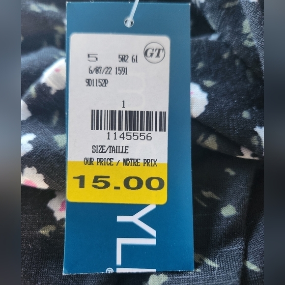 NWT My Style Black Floral Stretch Summer Dress Size M - Picture 5 of 5